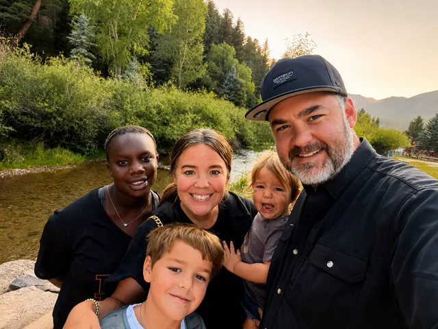 Josh, owner of Hudson Fence Company, with his family
